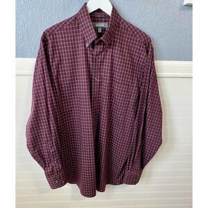 Kenneth Cole Reaction Purple Plum Collared Button Down Dress Shirt Size Large